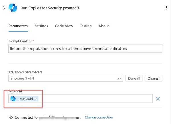 Figure 4: Including the SessionID parameter