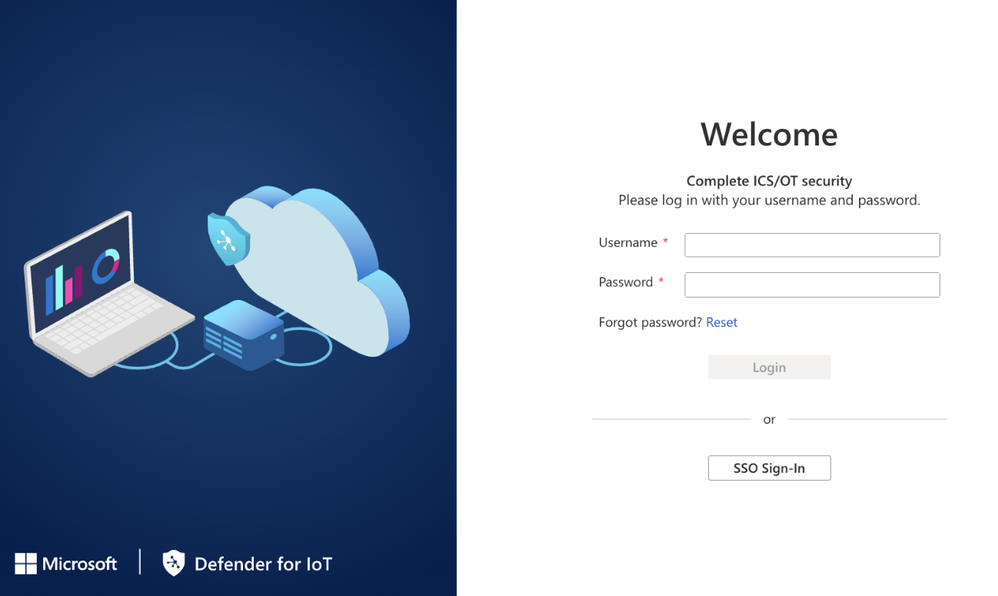 Figure 1: Defender for IoT login page
