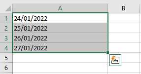 Not able to fillup continuous dates using Autofill option or Fill ...
