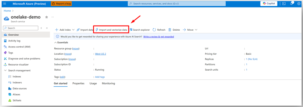 Figure 3 - Import and vectorize data wizard