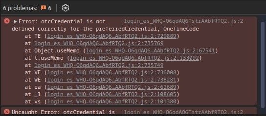 Crash message refering to one time code