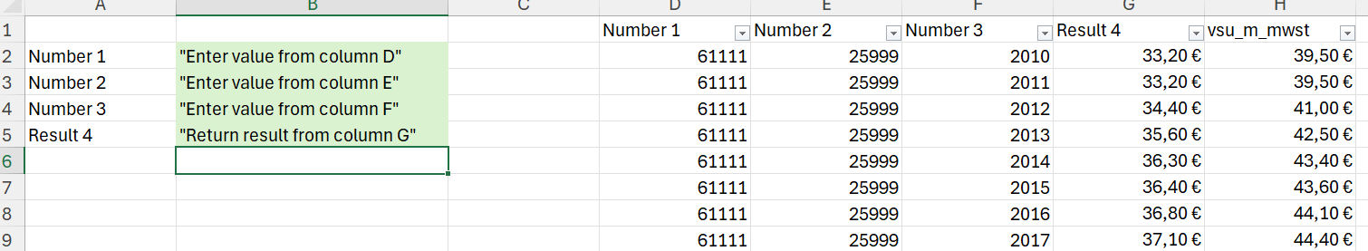 Table: Formula to return a value from the table if other cells contain ...