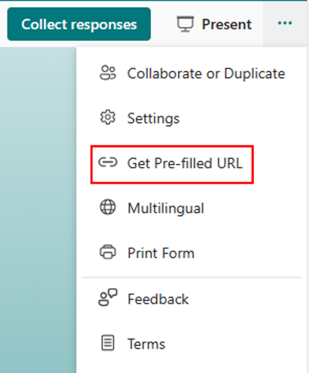 Pre-fill link from “…” icon