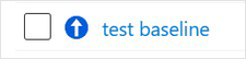 Screenshot of the blue arrow pointing up next to test baseline