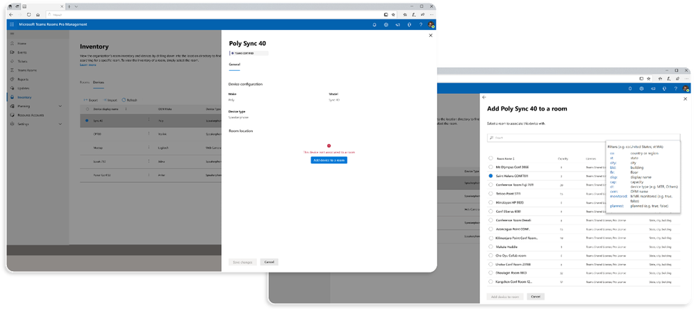 Adding a device to a resource account through the Teams Rooms Pro Management portal