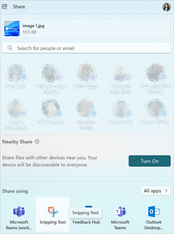 Screenshot of Share sheet with enhanced splash screen settings