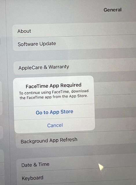 FaceTime App Required notification message. | Microsoft Community Hub