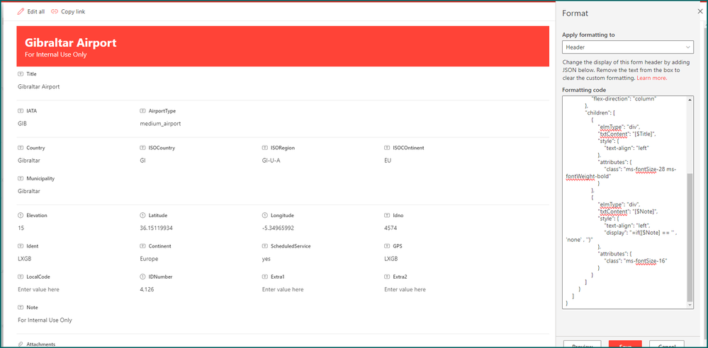 JSON Header Formatting SharePoint list - Subheading | Microsoft ...