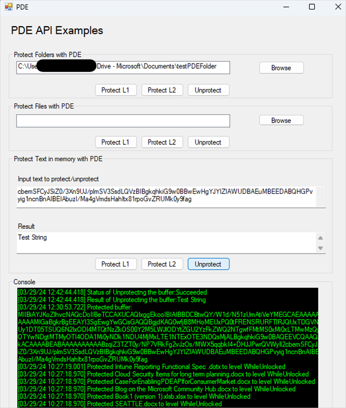 View of unprotecting buffer and console.