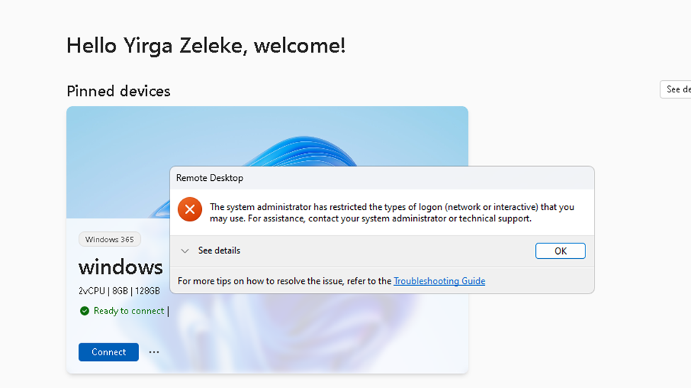 an able to login to my CPC | Microsoft Community Hub