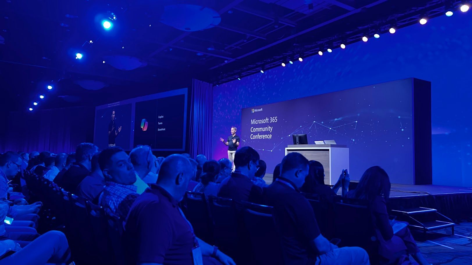 thumbnail image 1 captioned Jeff Teper presenting The Age of Copilots at the Microsoft 365 Community Conference in Orlando, FL | April 30th, 2024.
