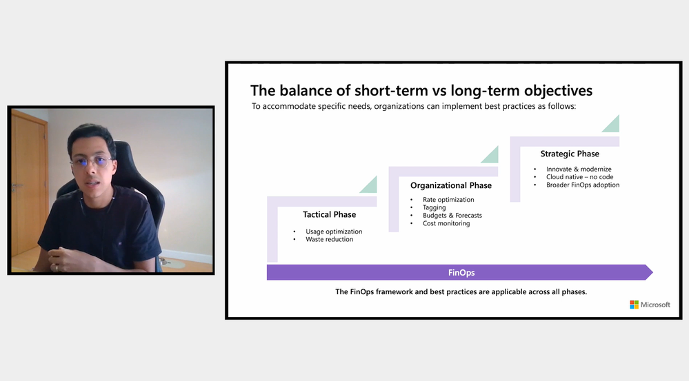 Microsoft Cloud Solution Architect, Arthur Clares, explains short term & long term objectives with FinOps