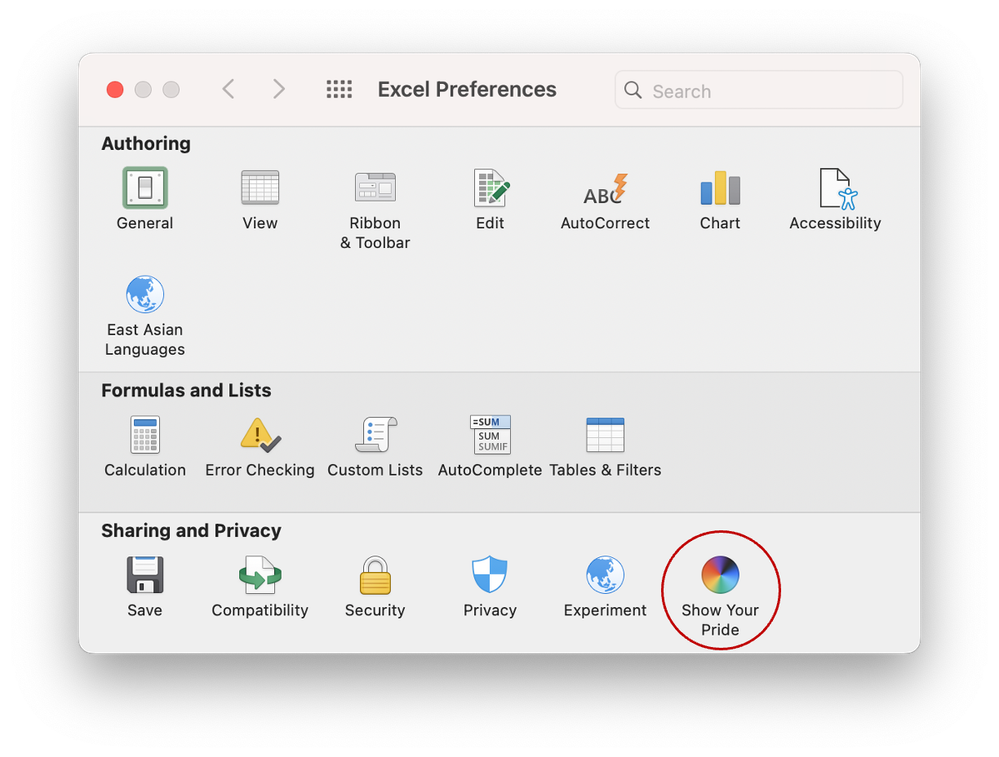 Show Your Pride in the Preferences dialog box