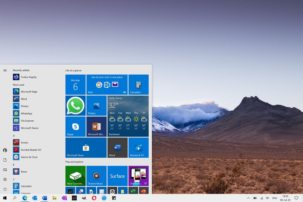 Start menu tile color