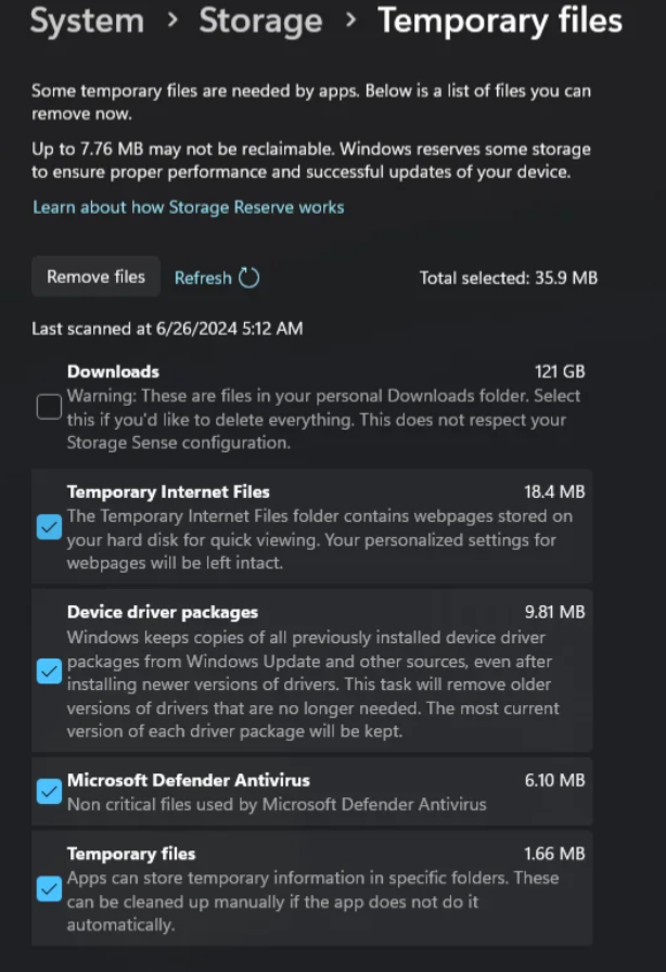 How to deleted unwanted files from Storage? | Microsoft Community Hub