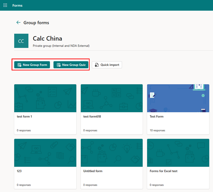 Create a group form in Forms