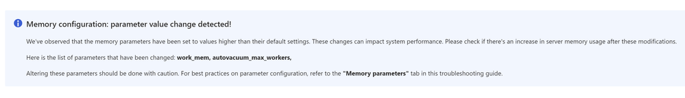 Memory parameter check insight