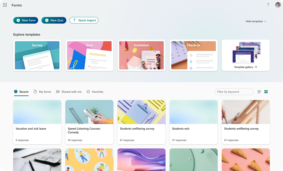 New portal page