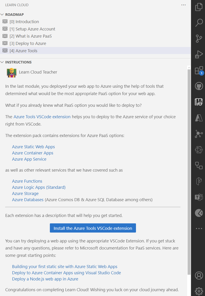 Learn cloud - Azure tools