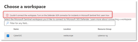 Onboard Sentinel error message
