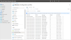 A screenshot of the message an IT Pro will see in the Devices > Configuration profiles pane before migration begins.