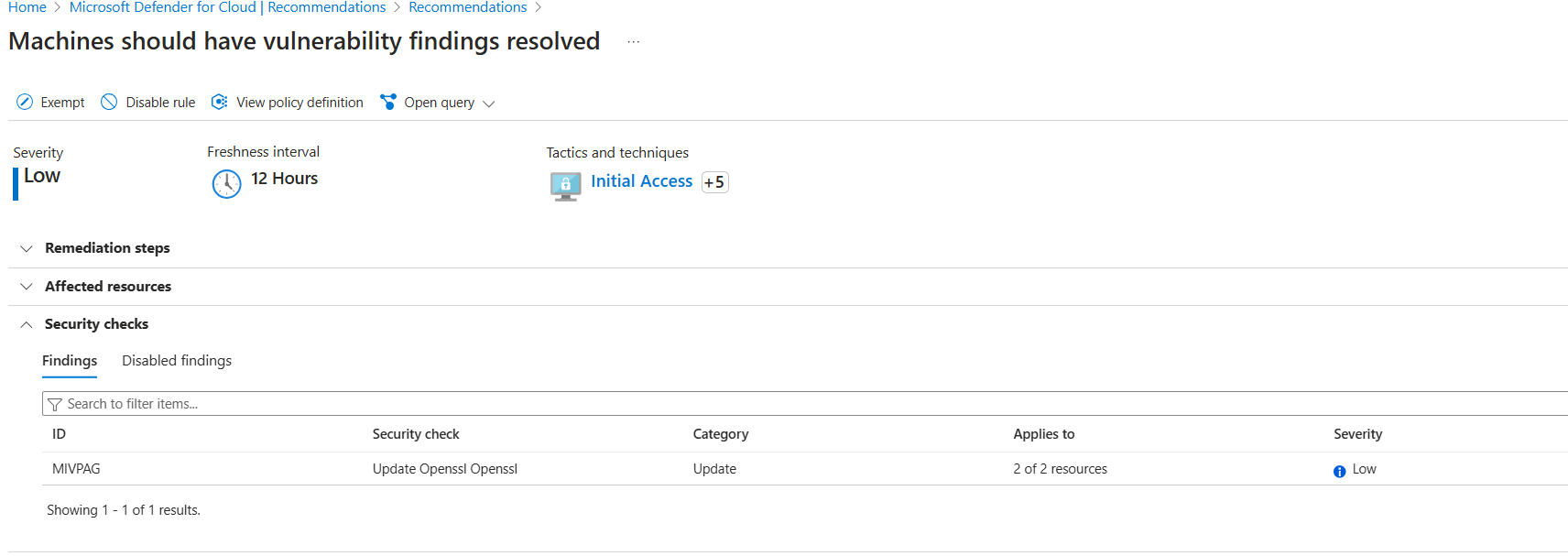 Ms Cloud Defender Machines Should Have Vulnerability Findings Resolved
