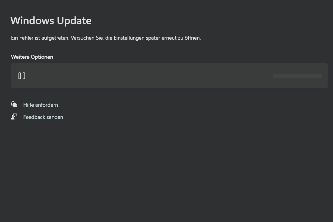 Problems with the Update Window | Microsoft Community Hub