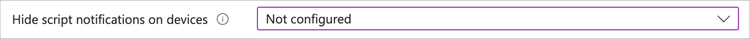 Screenshot of the ’Hide script notifications on devices’ setting in a macOS shell script policy.