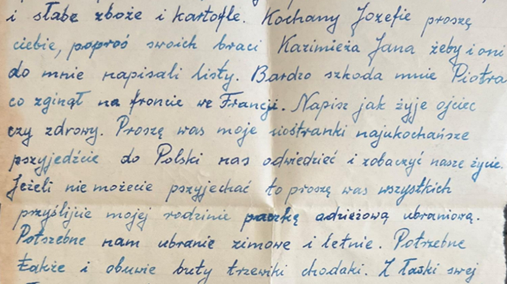 Figure 1. Excerpt from an original letter in Polish