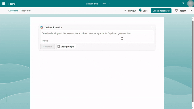 Paste text to generate quiz draft