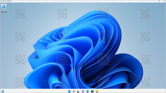 A Windows 11 desktop showing that personal data is blocked with traceable watermarking in Windows 365