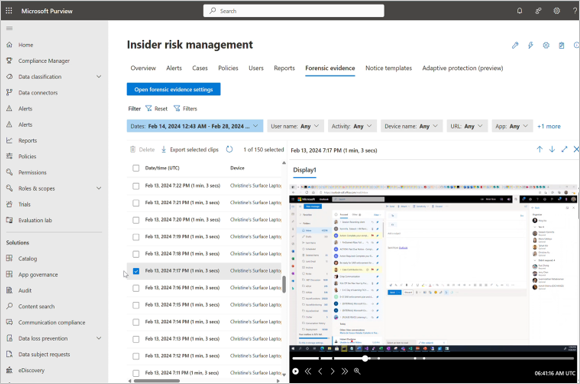 Forensic evidence for Cloud PCs is available from the Insider risk management area of the Microsoft Purview portal