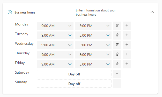 Business Hours