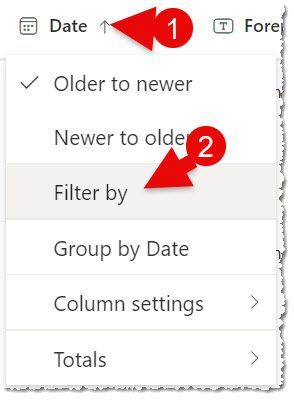 Column Filter by Date, dates are listed numerically not date order ...