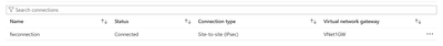 Tunnel UP status In Azure VPN Gateway Connection