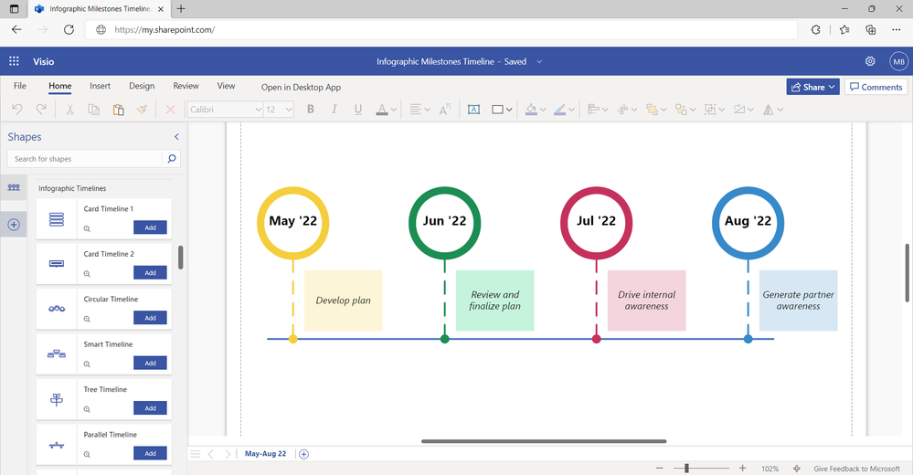 Add shapes to a diagram