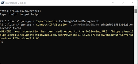 Connecting to security and compliance PowerShell