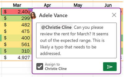 Assign the task to the person you tagged by checking the checkbox