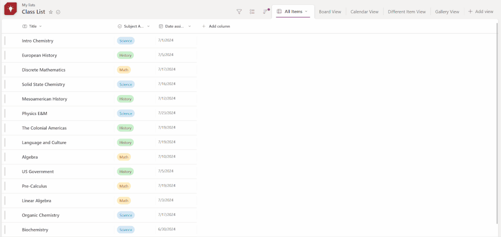 Cursor selecting and dragging items to reorder them in Gallery View in Microsoft Lists