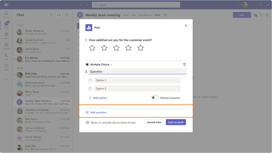 Add poll questions