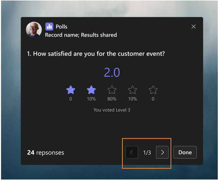 Poll results pagination