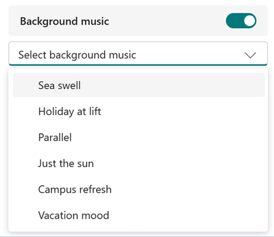 Select background music