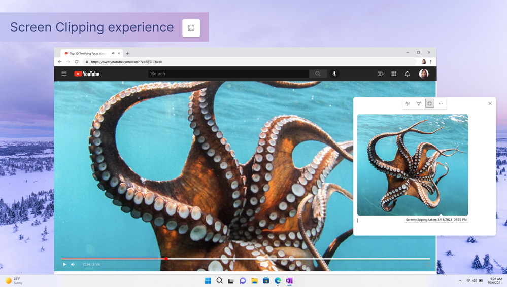Screen clipping in Quick Note
