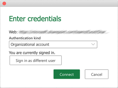 Credential prompt dialog