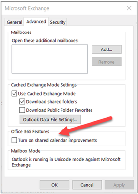 The Microsoft Exchange dialog box