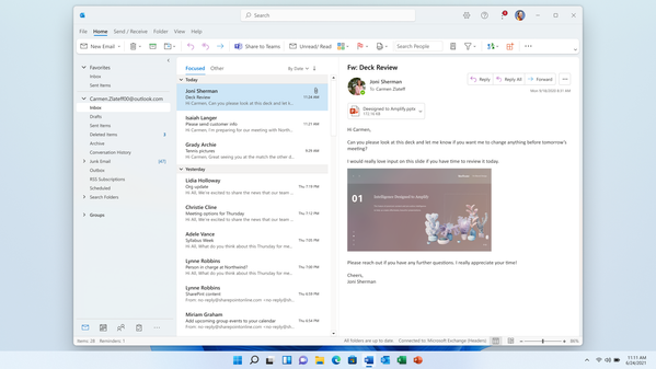 Sharing a deck in Outlook on Windows 11