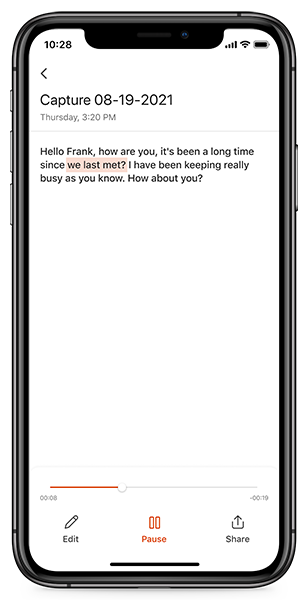 Synced text highlighting on playback