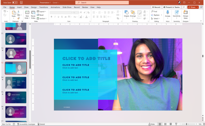 Slide with content overlaying cameo