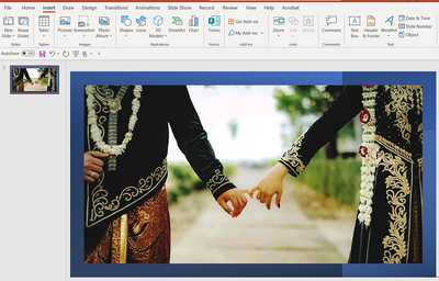 Wedding image from the premium content library in PowerPoint