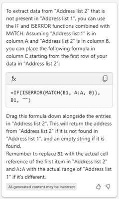 Copilot in Excel can help handle more complicated formulas including nested formulas.
